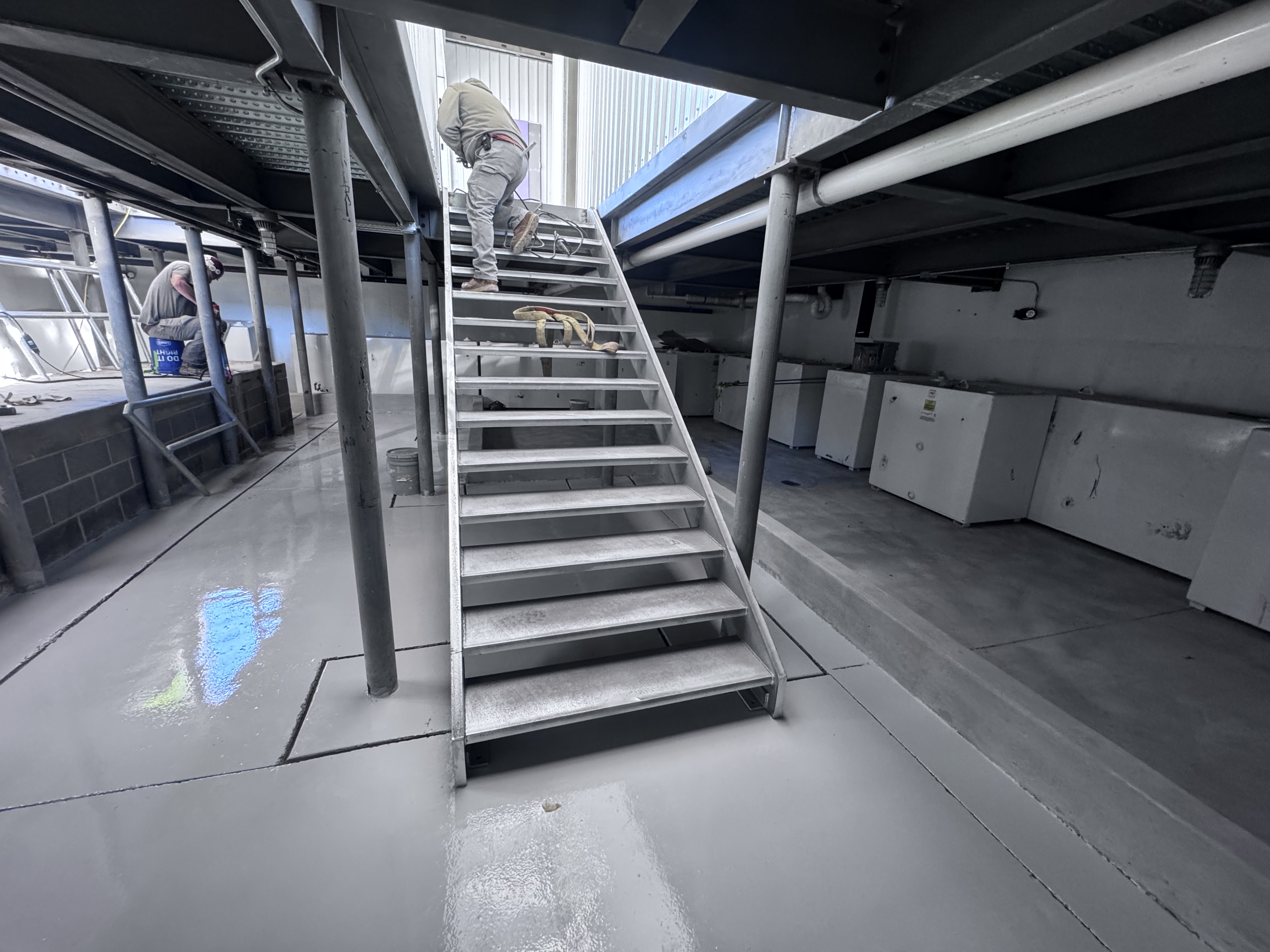 Commercial steel stairs fabrication